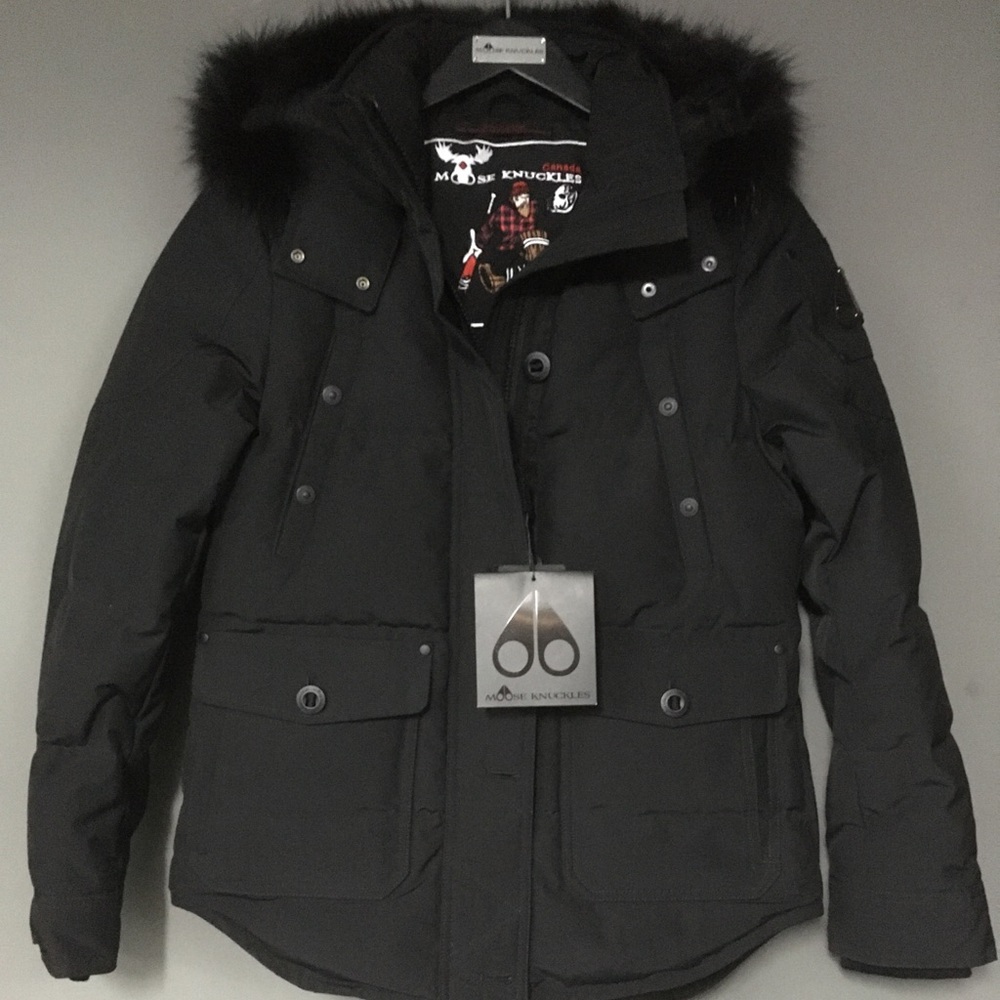 NWT Moose Knuckles Women’s Anguille Jack Blk Lg